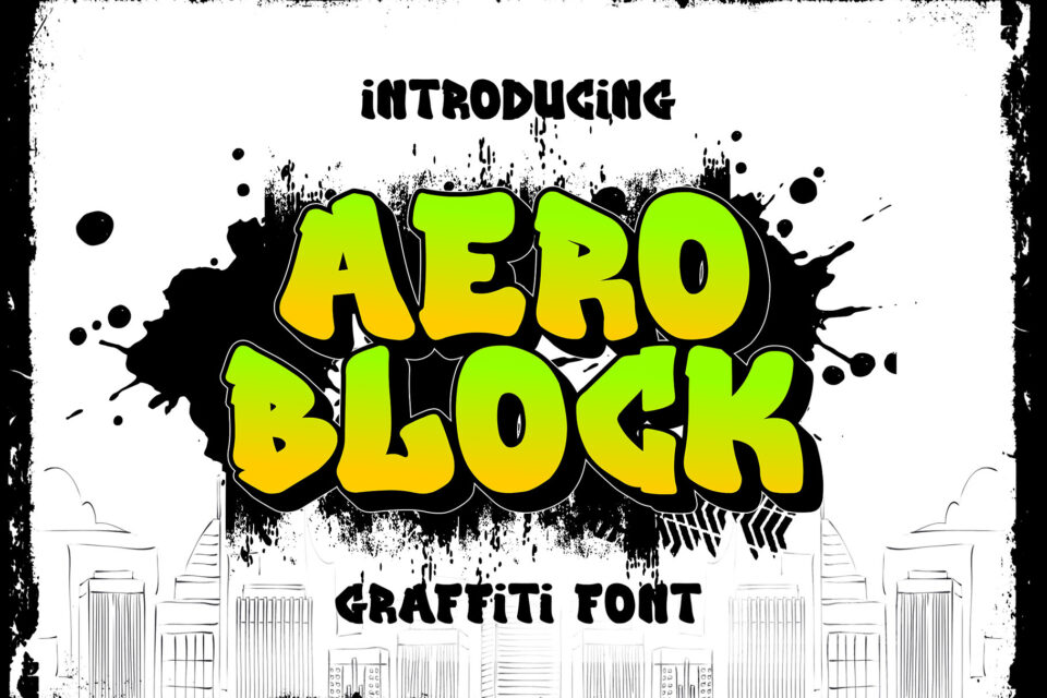 Aeroblock- 3d graffiti font