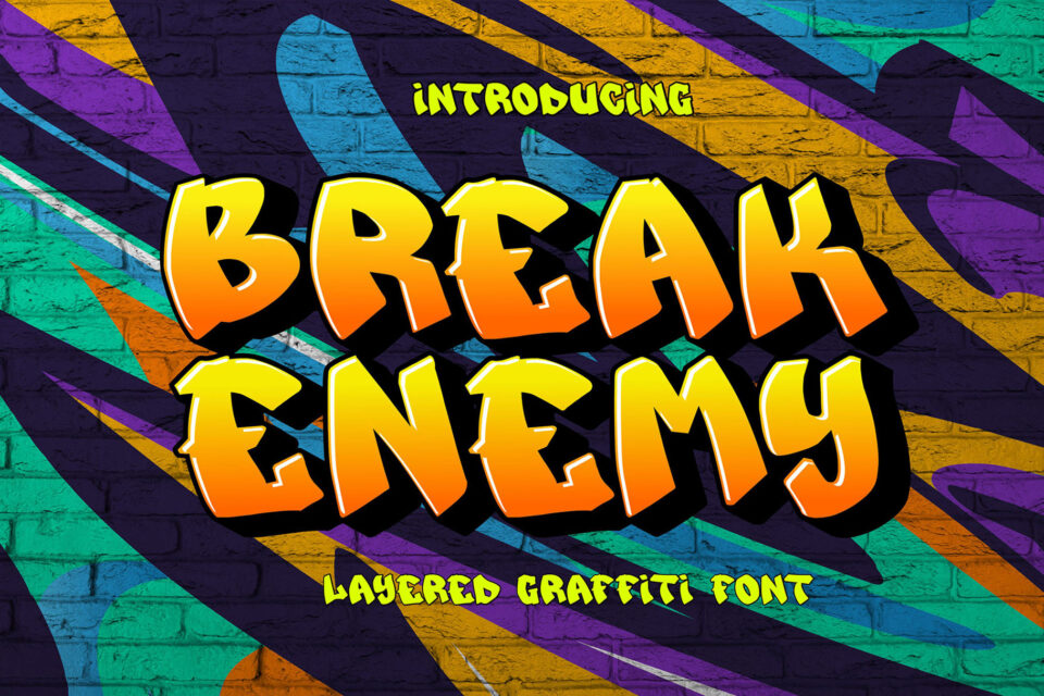 Break Enemy - 3d graffiti font