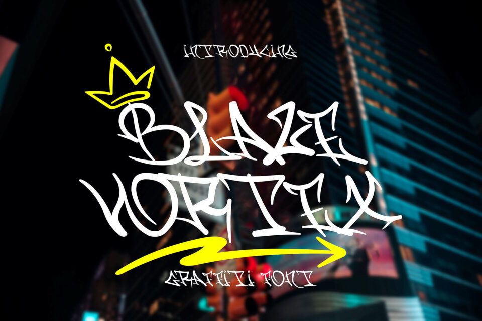 Blaze vortex- Monoline Graffiti Font