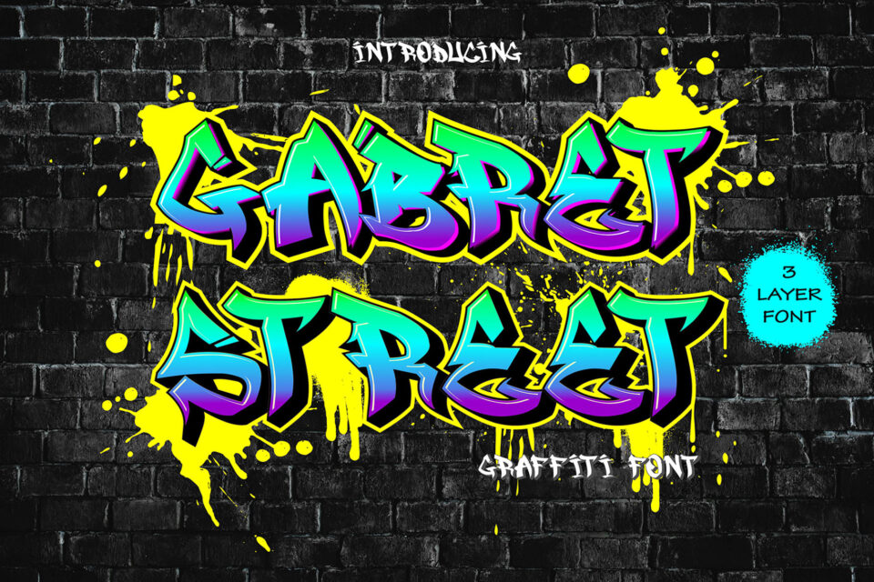 Gabret Street - 3d graffiti font