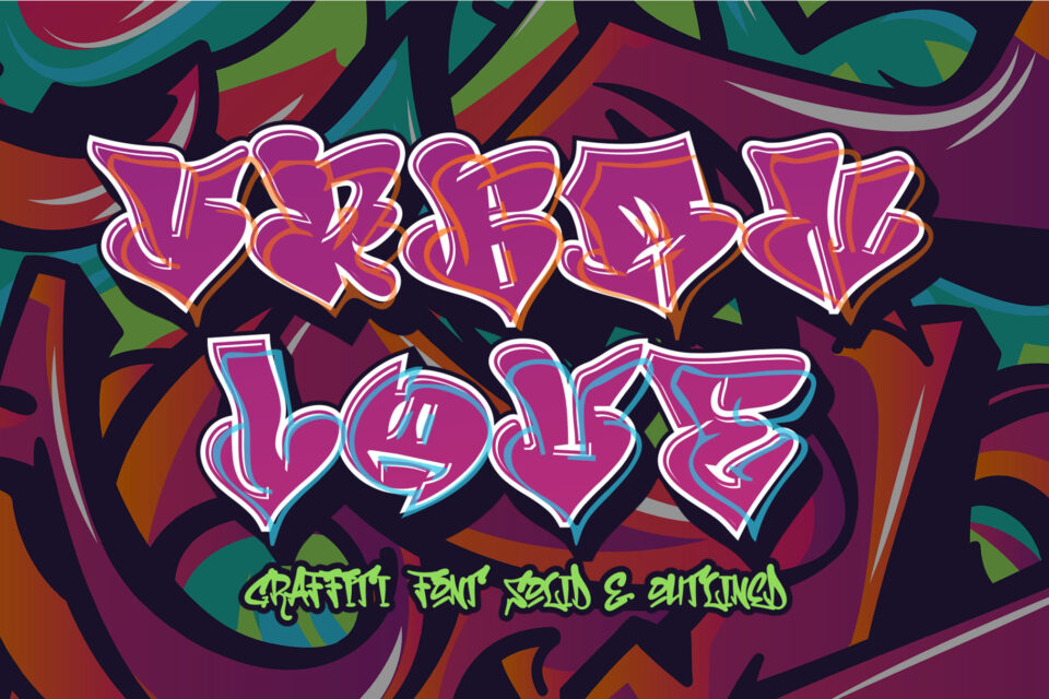 Urban Love - Solid and Outlined Graffiti Font