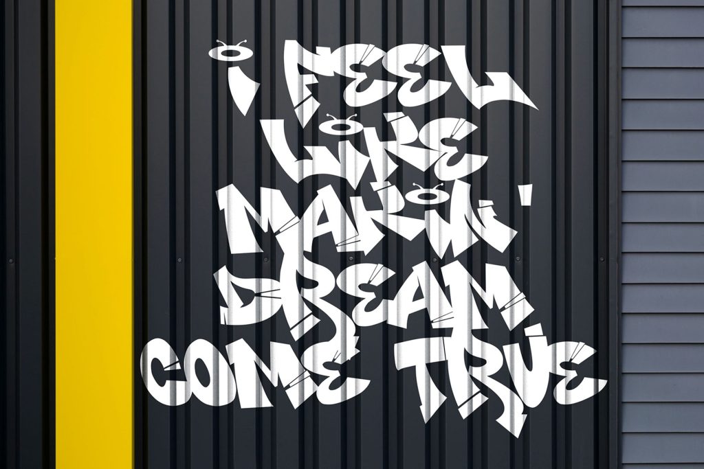 Mosta Lettering Blue mosta – graffiti font - Cikareotype
