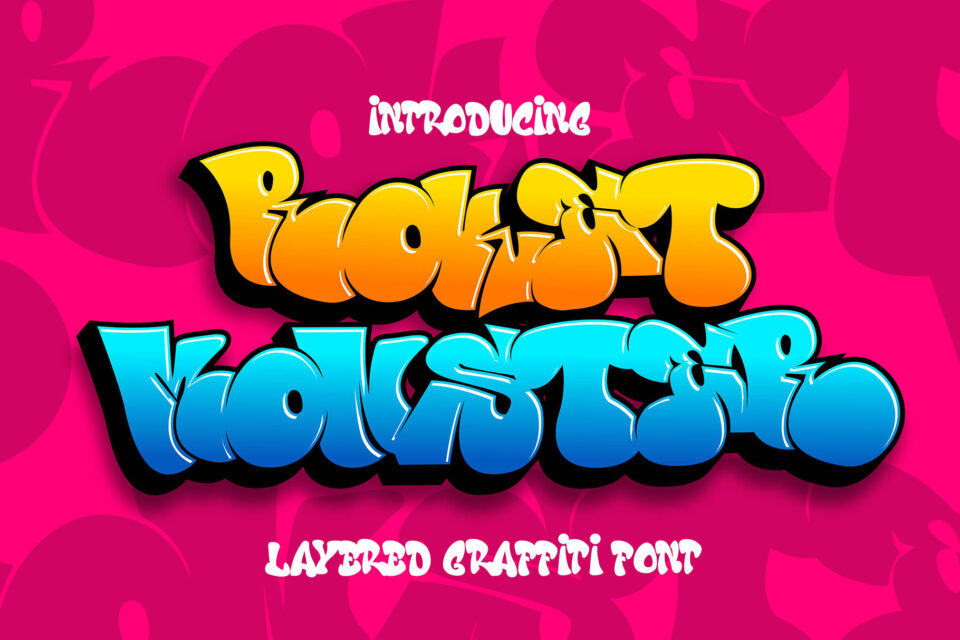 Roket monster - 3d graffiti font