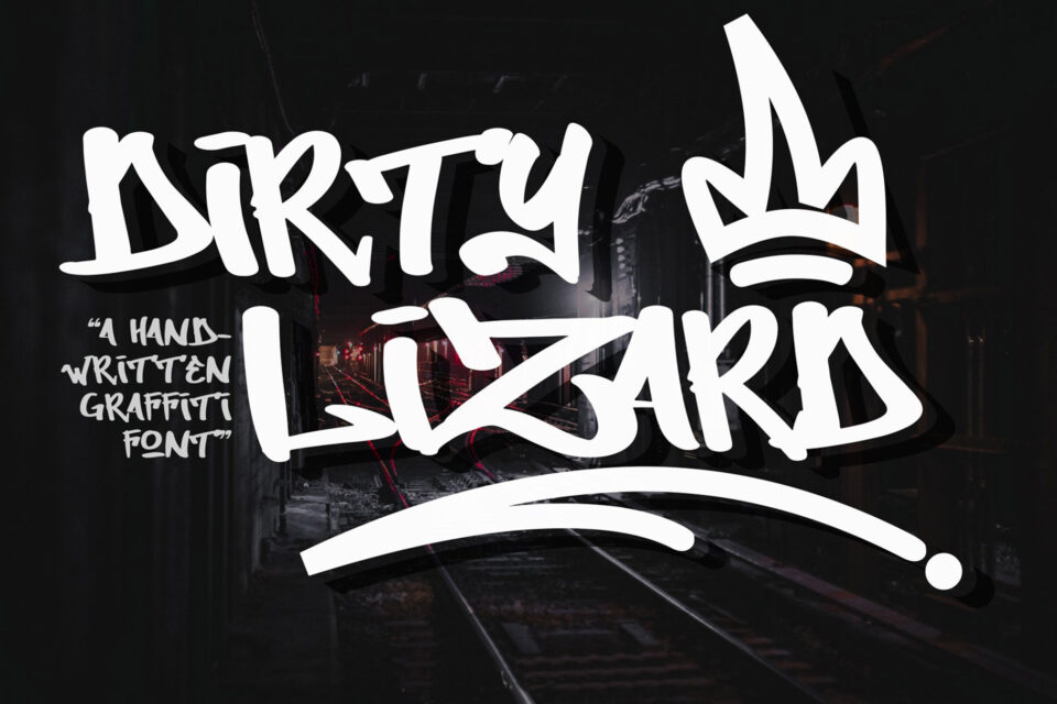Dirty Lizard - Swashed Monoline Graffiti Font