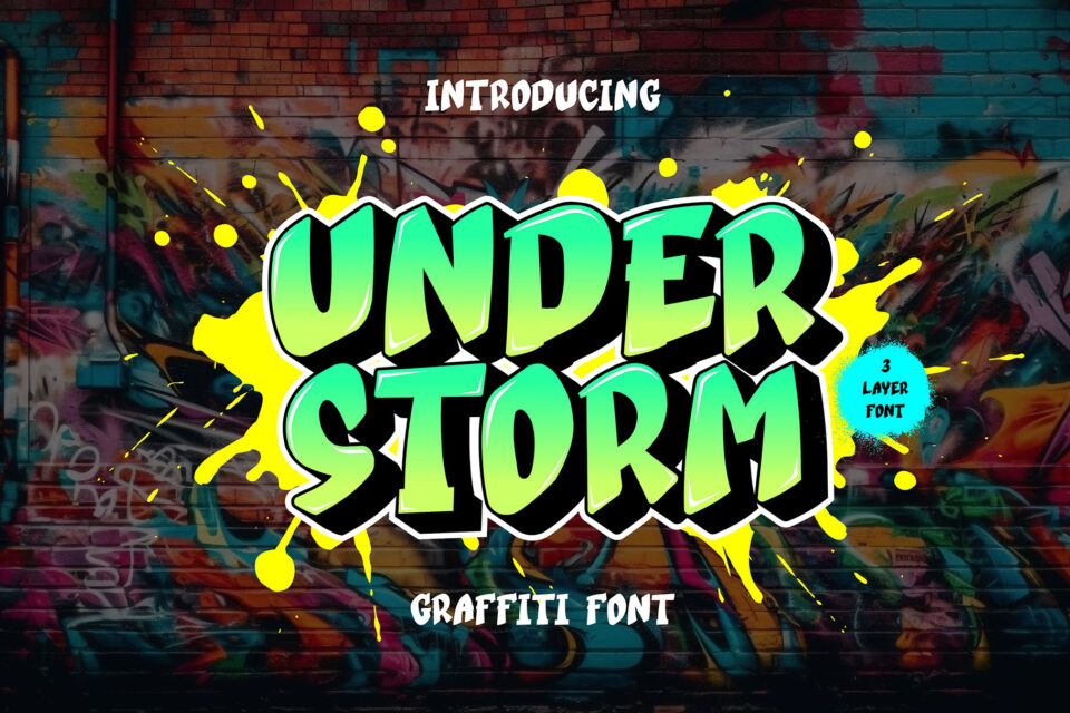 Under Strom - 3d Layered Graffiti Font