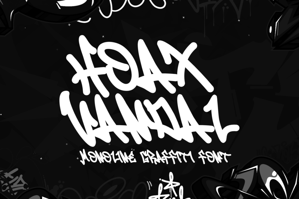 Hoax Vandal - Handwritten Monoline Graffiti Font