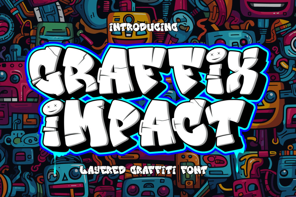 Graffix Impact - 3d Layered Break Graffiti Font