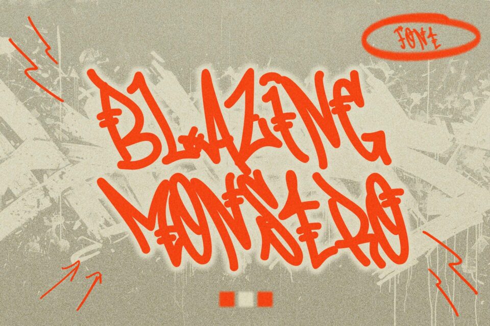 Blazing Monstro - Monoline Graffiti Font