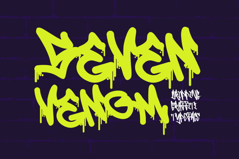 Seven Venom - Dripping Monoline Graffiti Font