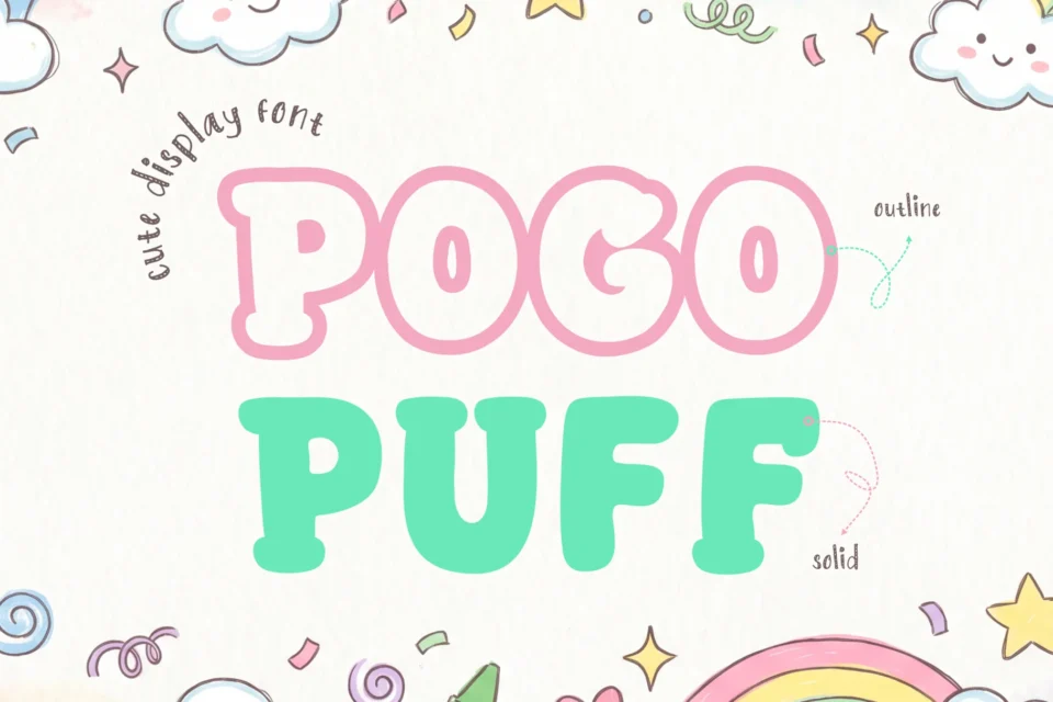 Pogo Puff -  Cute Display Font