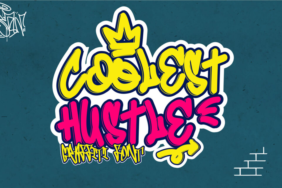 Coolest hustle - Decorative Monoline Graffiti Font