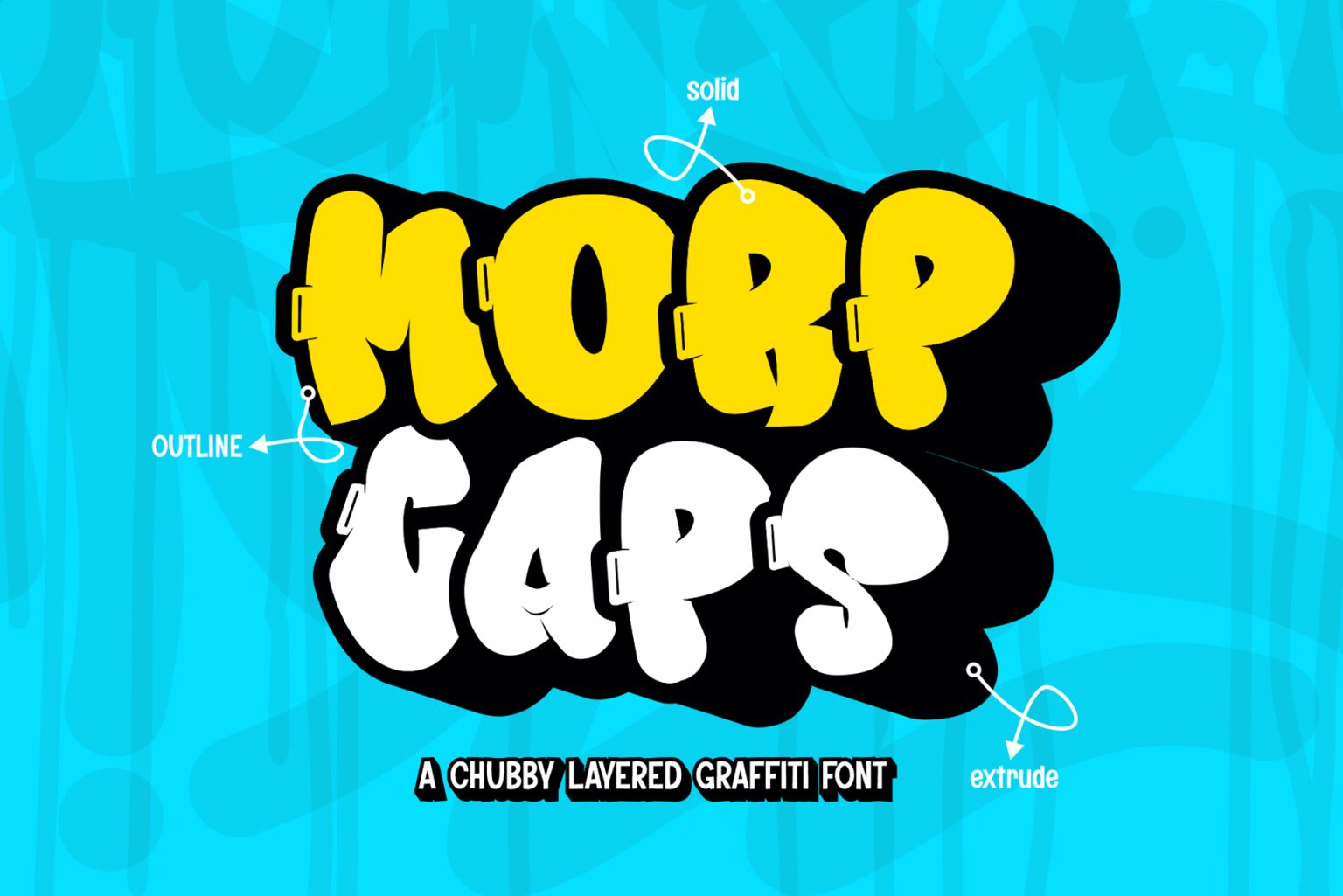 Morp Caps – A Chubby Layered Graffiti Font - Cikareotype