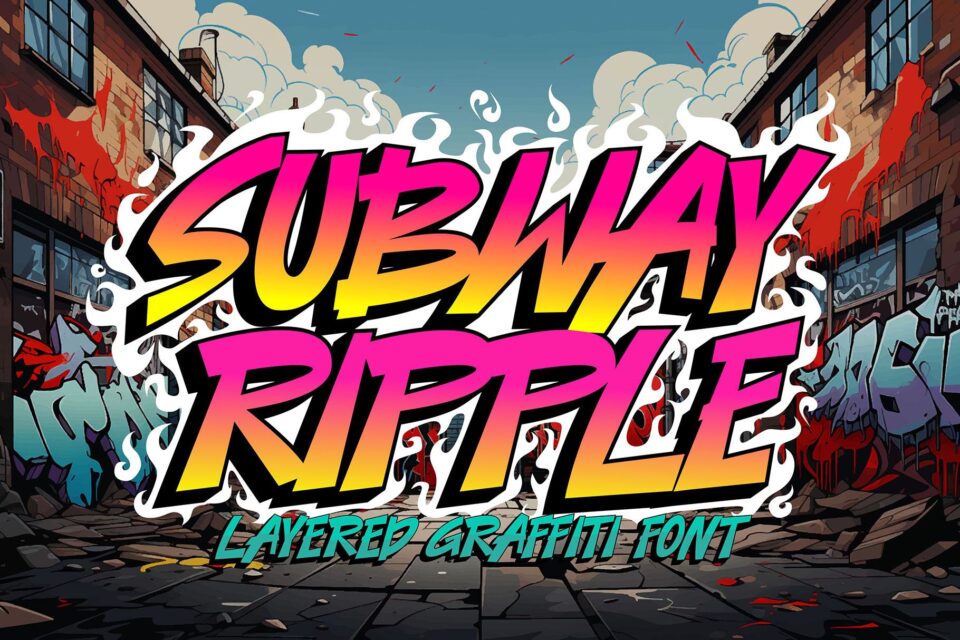 Subway Ripple - 3d Layered thin Graffiti Font
