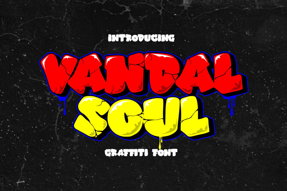 Vandal Soul - 3d Cracked Graffiti Font