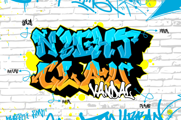 Nightclaw Vandal | Wild 3D Layered Graffiti Font with Arrow