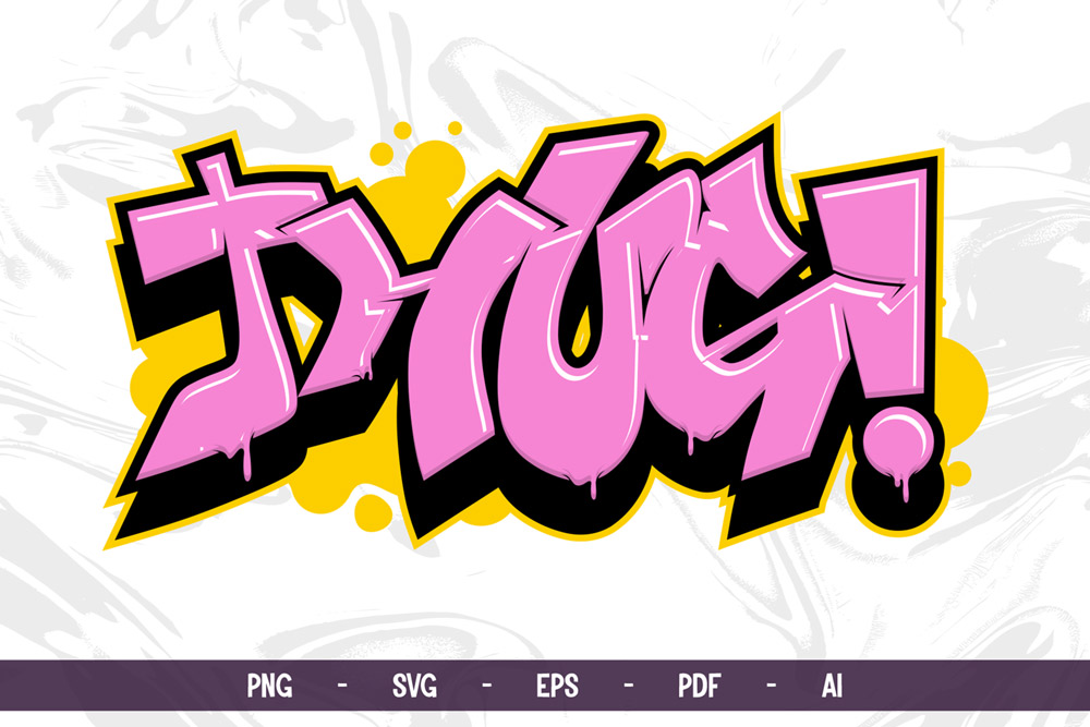 Thug Graffiti Text Design – Street Art Vector | Freebies