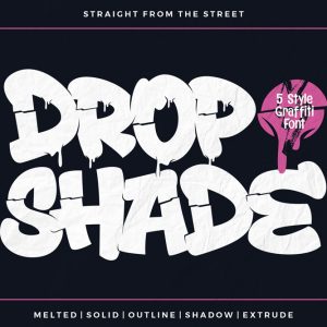 Drop Shade – Melted 3D Graffiti Font