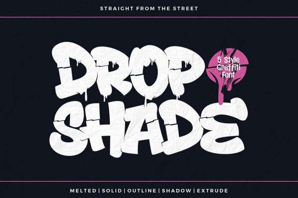 Drop Shade – Melted 3D Graffiti Font