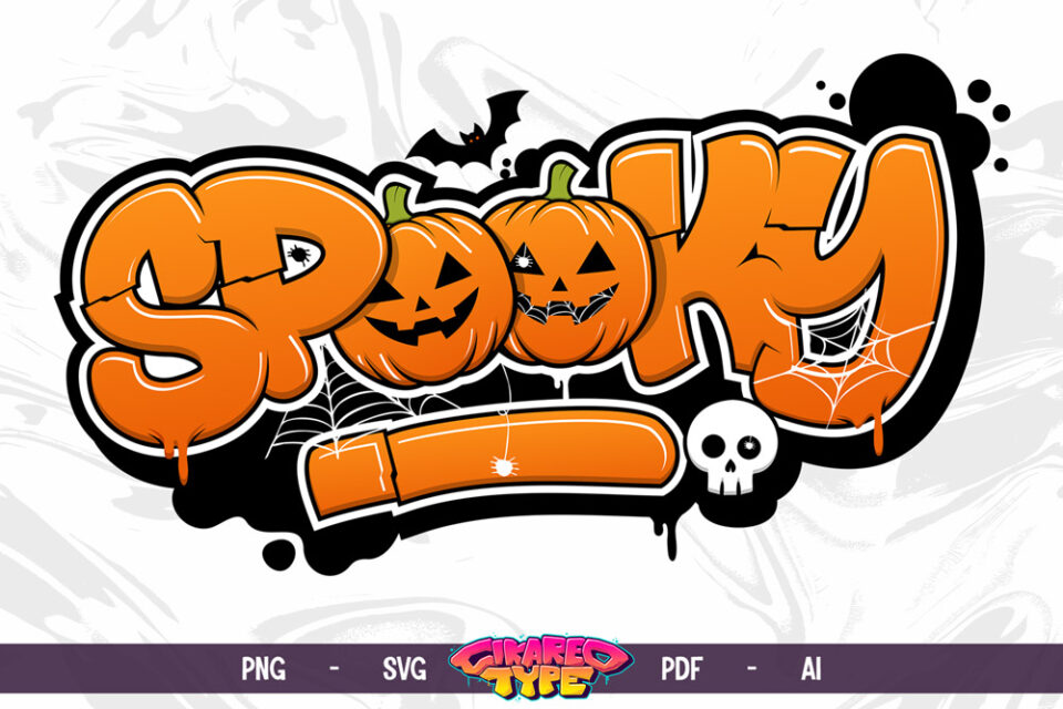 Spooky – Halloween Graffiti Vector Design