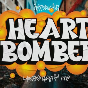 Heart Bomber Graffiti Font – Urban Shadow Style Power