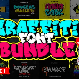 Graffiti Font Bundle Volume 1 – 20 Bold Urban Fonts