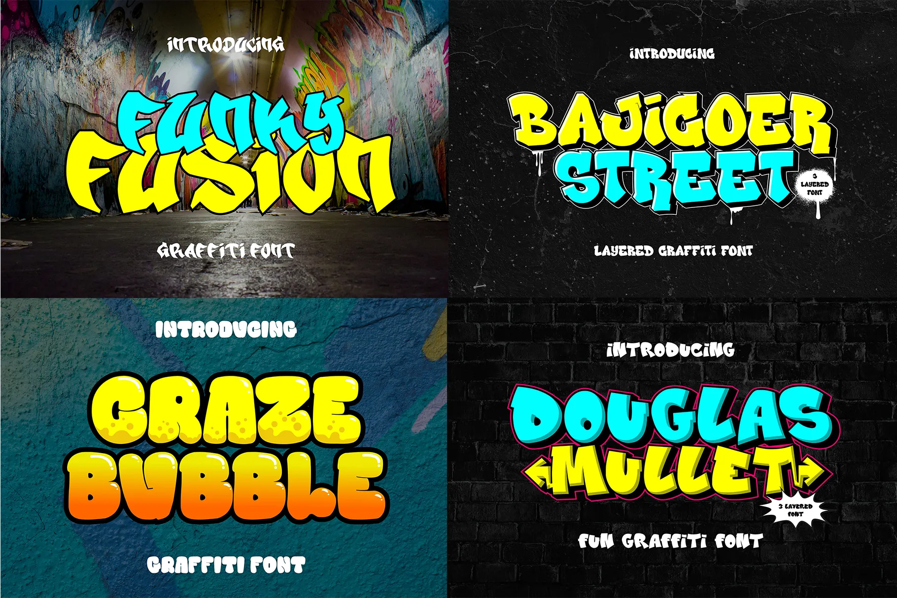 Graffiti Font Bundle Volume 1 – 20 Bold Urban Fonts - Image 6