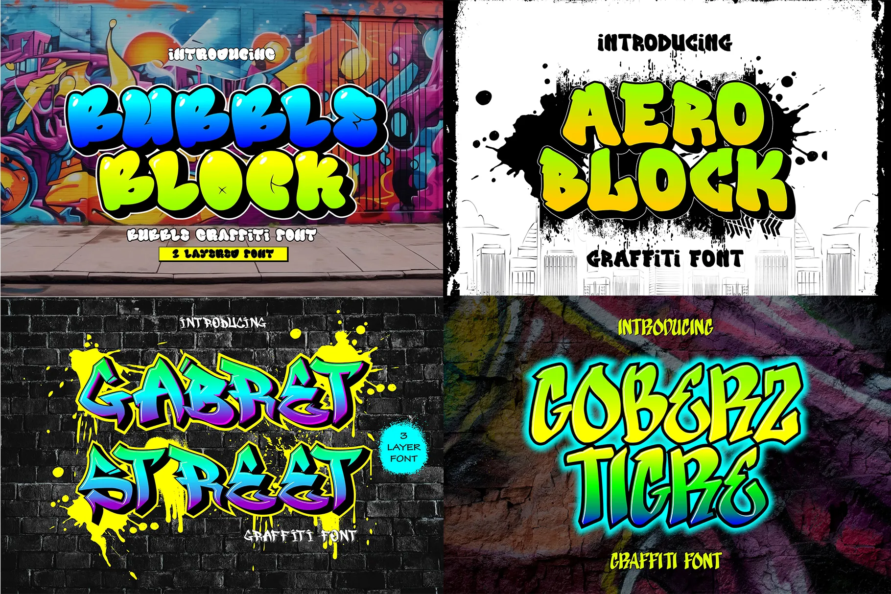 Graffiti Font Bundle Volume 1 – 20 Bold Urban Fonts - Image 5