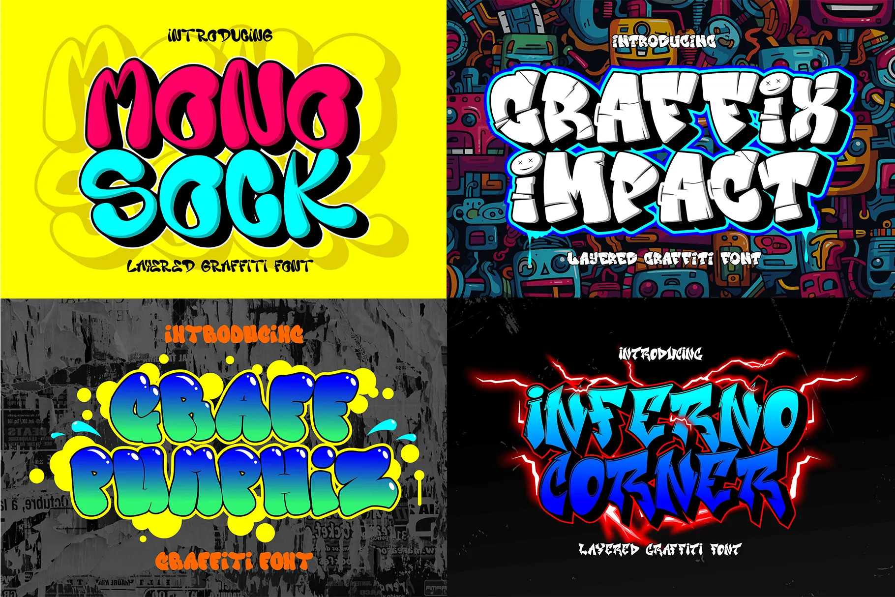 Graffiti Font Bundle Volume 1 – 20 Bold Urban Fonts - Image 4