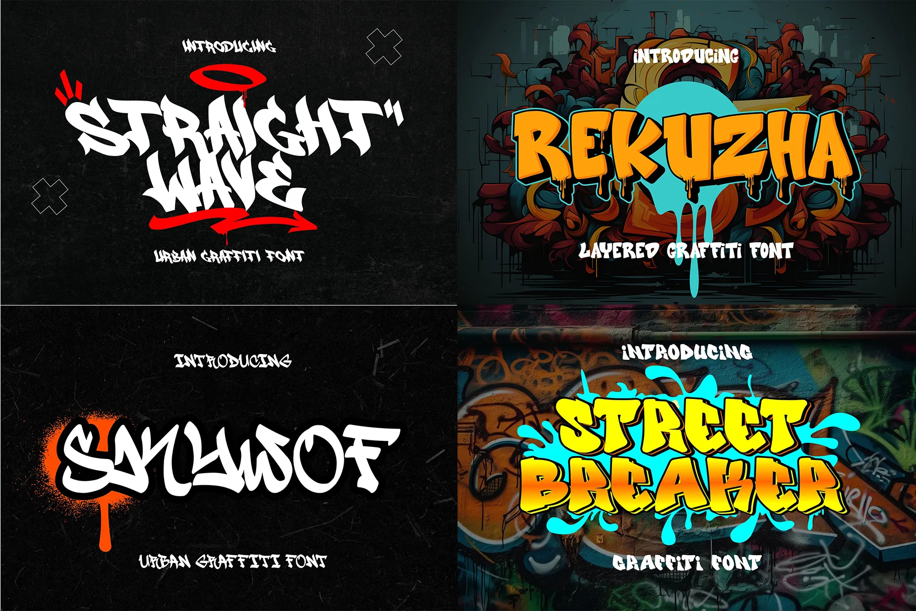 Graffiti Font Bundle Volume 1 – 20 Bold Urban Fonts - Image 3