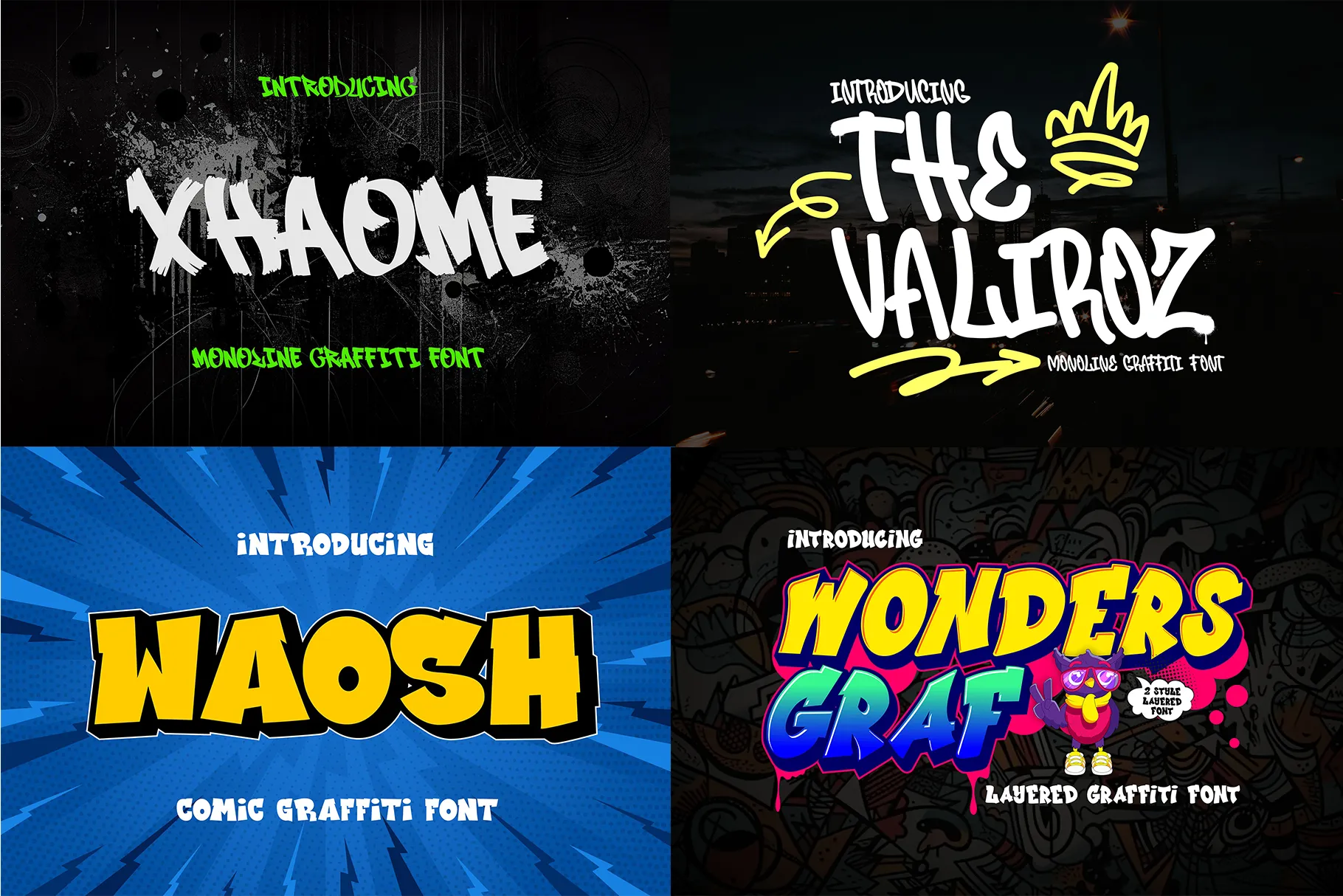 Graffiti Font Bundle Volume 1 – 20 Bold Urban Fonts - Image 2