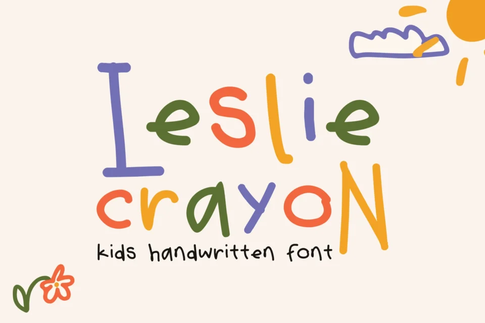 Leslie Crayon - Natural Handwritten Font