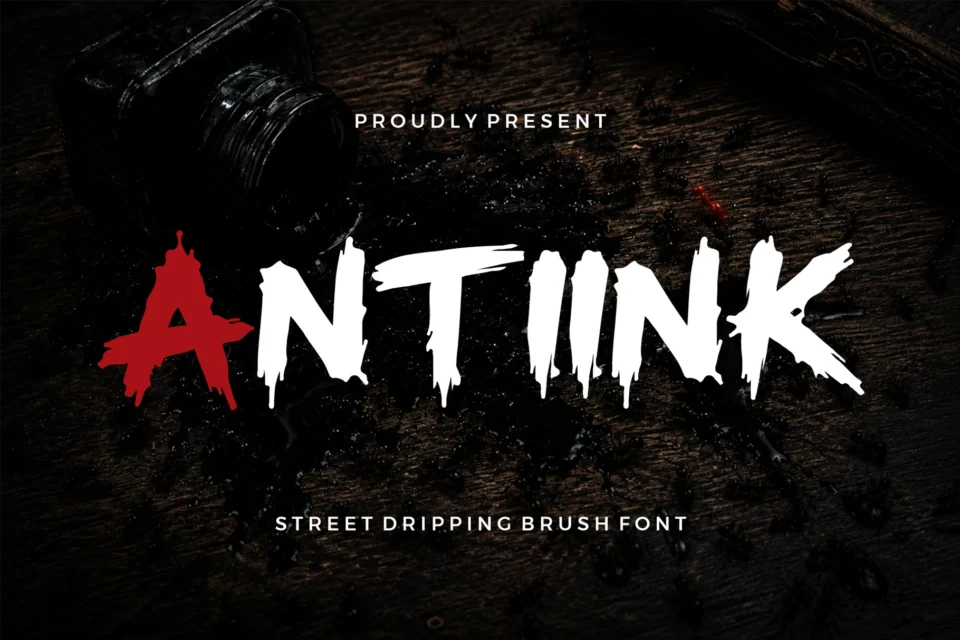Antiink - Horror Dripping Street Brush Font