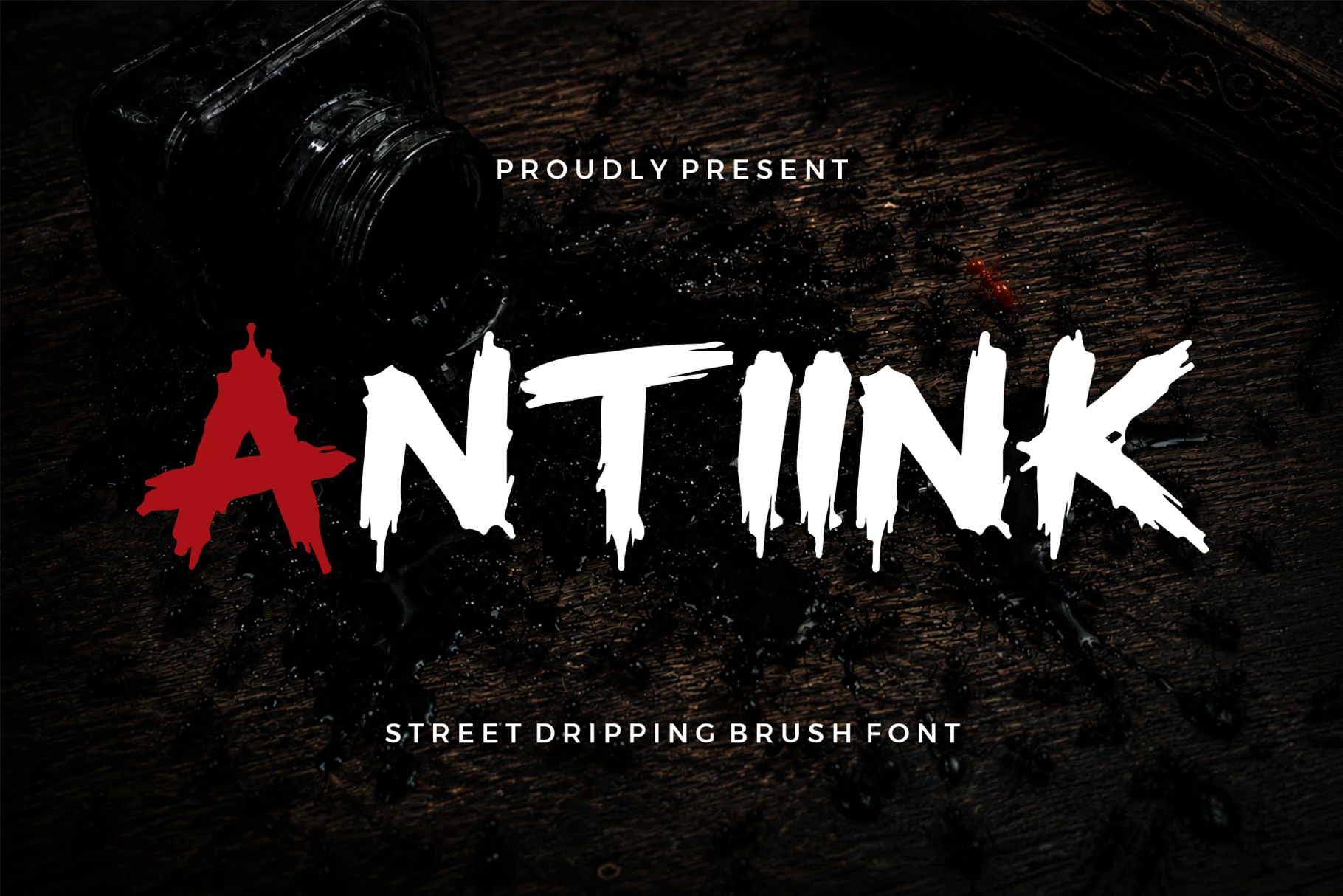 Antiink - Horror Dripping Street Brush Font