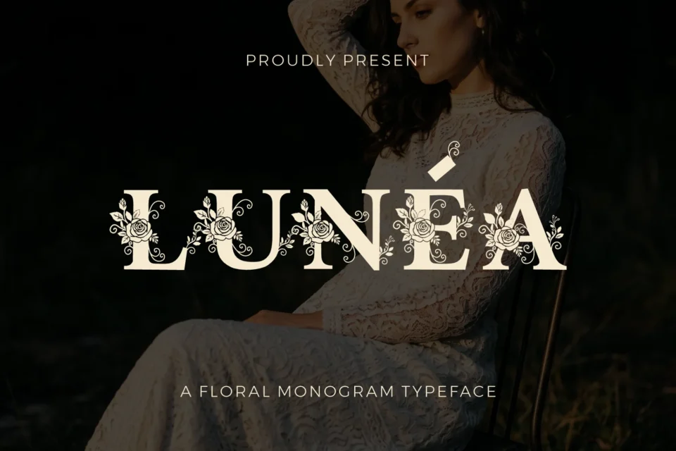 Lunea - Floral Monogram Typeface