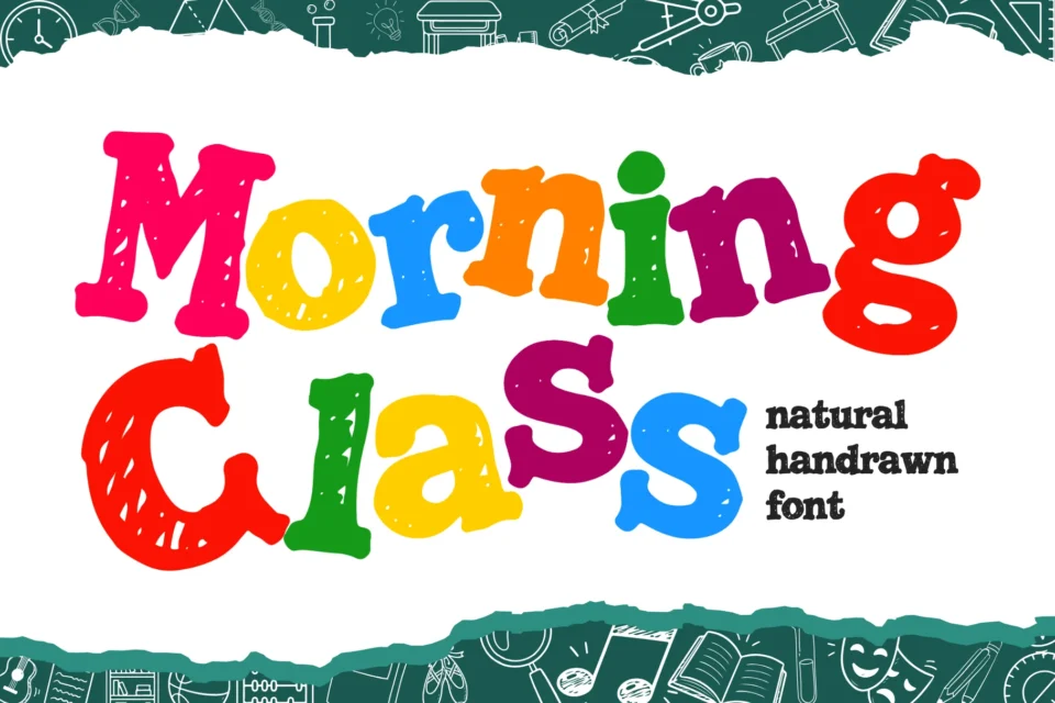 Morning Class -  Playful Kids Handrawn Display Font