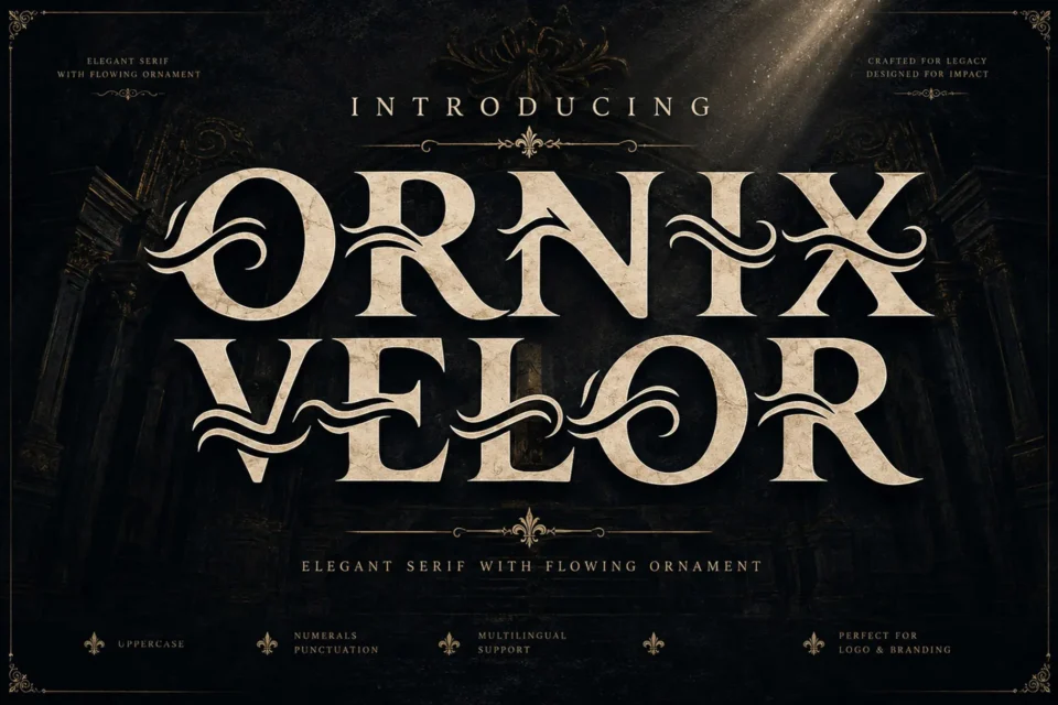 Ornix Velor - Elegant Serif With Flowing Ornament Font
