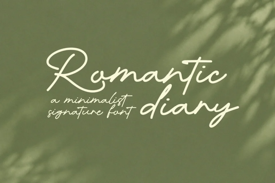 Romantic Diary - Minimalist Monoline Script Font