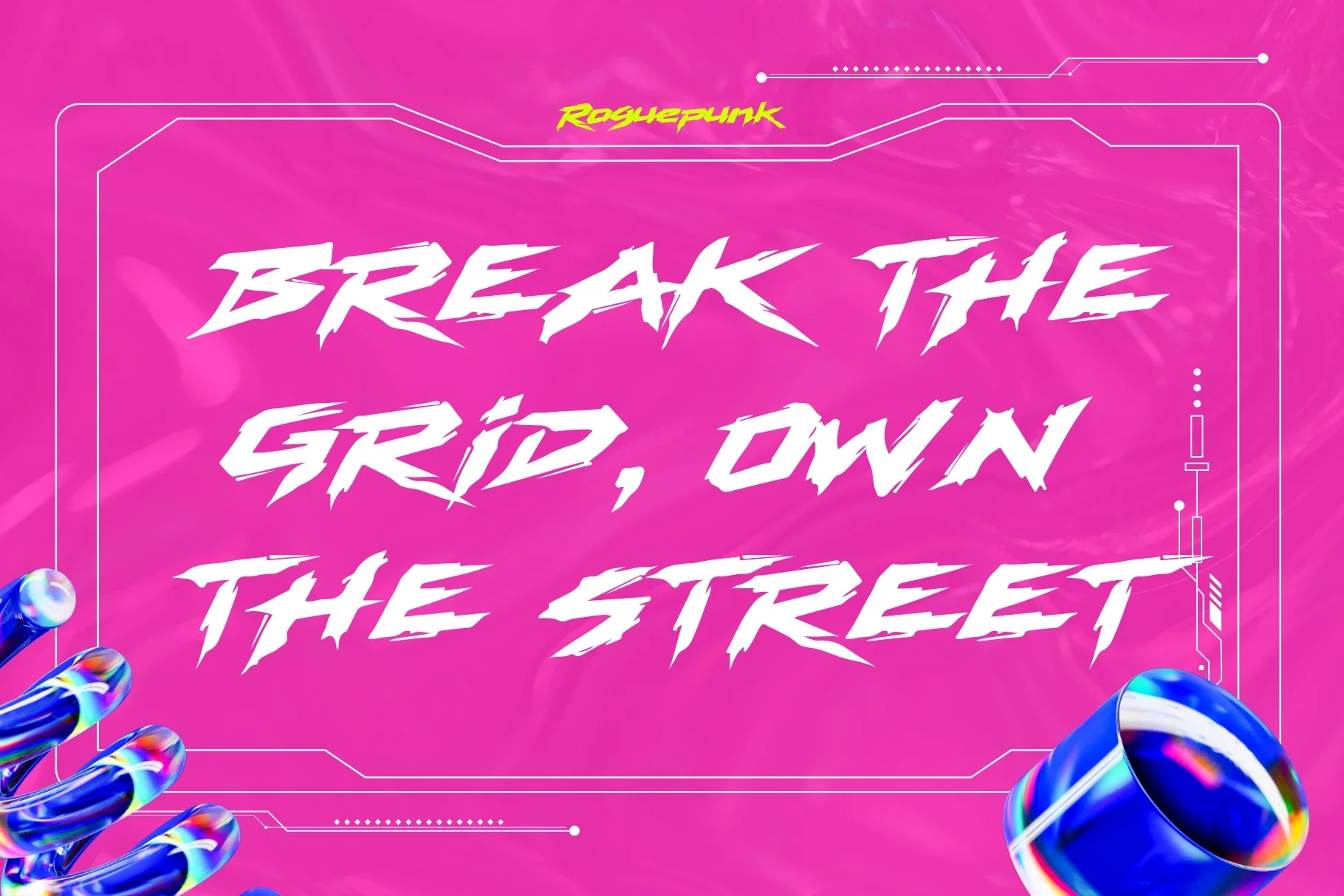 Roguepunk - Cyberpunk Graffiti Font - Image 2